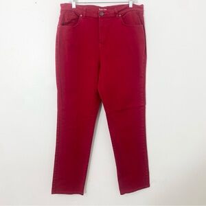 Style & Co Red Natural Fit Straight Leg Womens Size 14